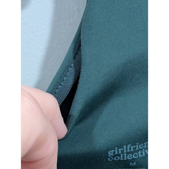 Girlfriend Collective Sports Bra Medium Dark Green Wire Free Running Athletic - Picture 10 of 12